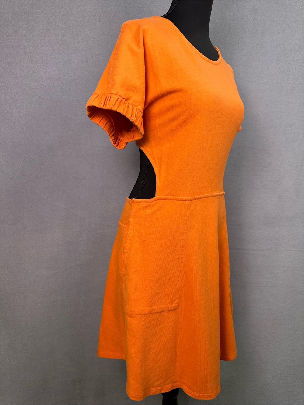 Free People Women's Orange Short Sleeve Casual Dress - Picture 2 of 8